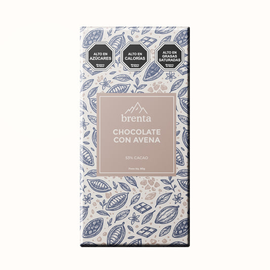 Barras de chocolate - BRENTA Chocolate con Avena 53% Cacao 80grs