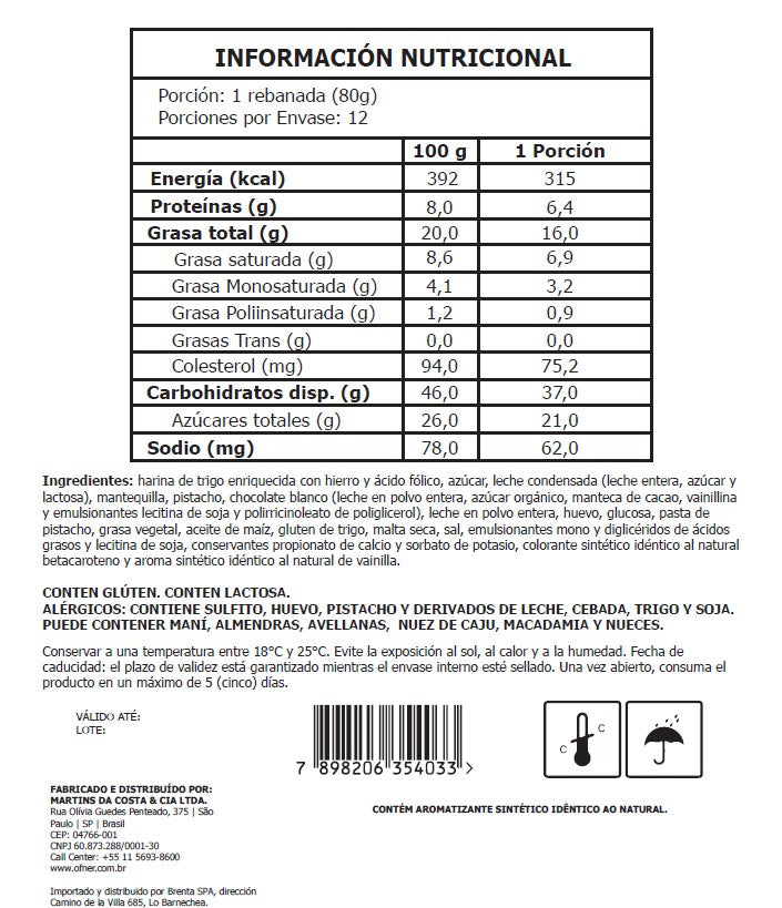 Panettone Especialidad - Brigadeiro de Pistacho 1Kg