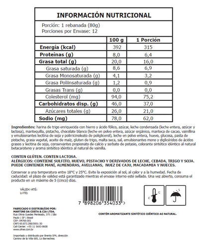 Panettone Especialidad - Brigadeiro de Pistacho 1Kg